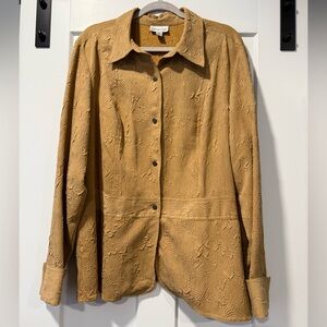 Coldwater Creek Textured Tan Long Shirt Women’s Size 2X
